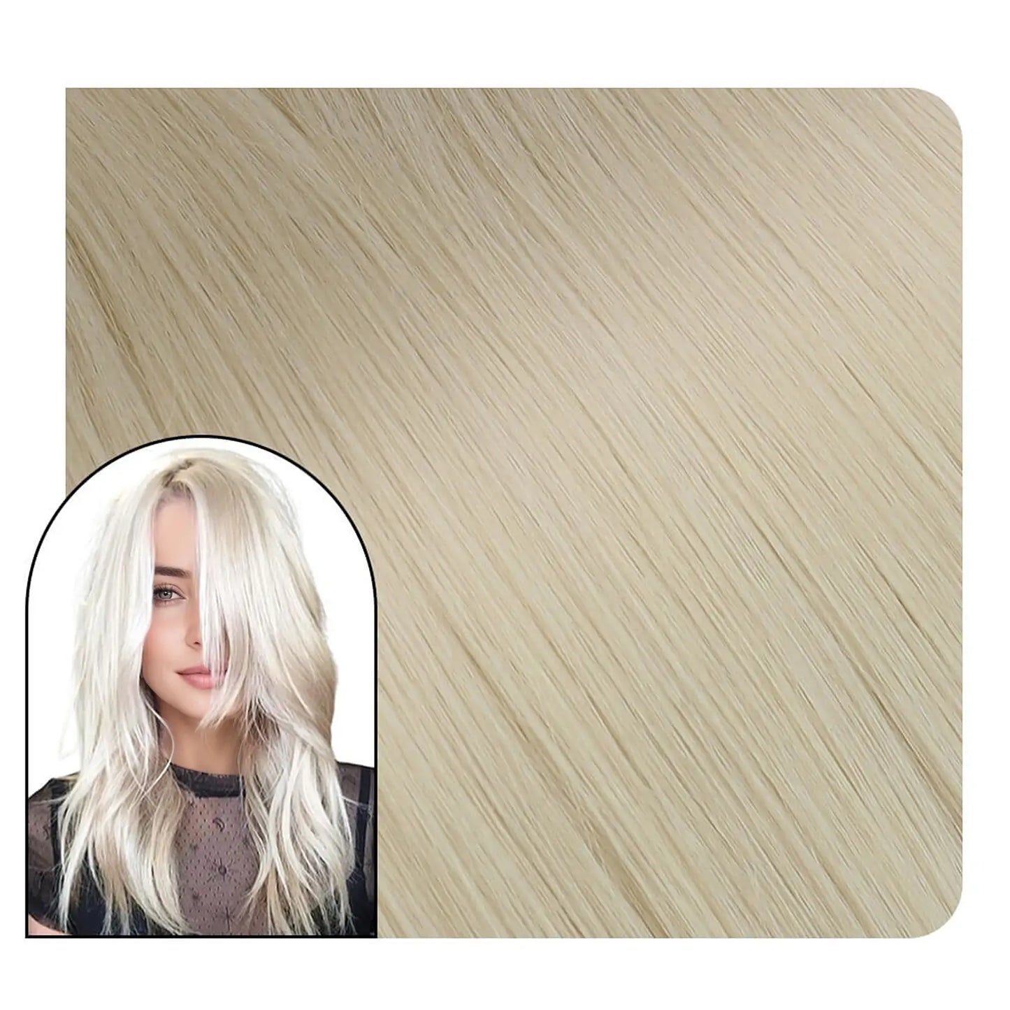 Full Cuticle Virgin Hand-tied Real Human Hair Weft Platinum Blonde #60A