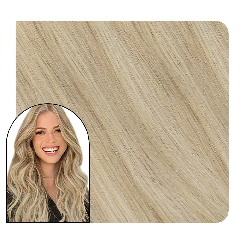 Double Weft Blonde Highlight Clip in Human Hair