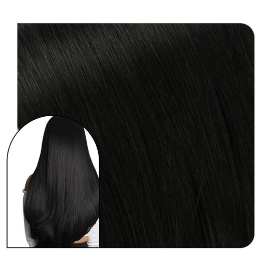 Hand-tied hair weft virgin hair black professional hand tied hair extensions