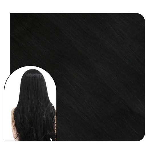 100% Virgin Human Hair Tape in Extensions Jet Black #1