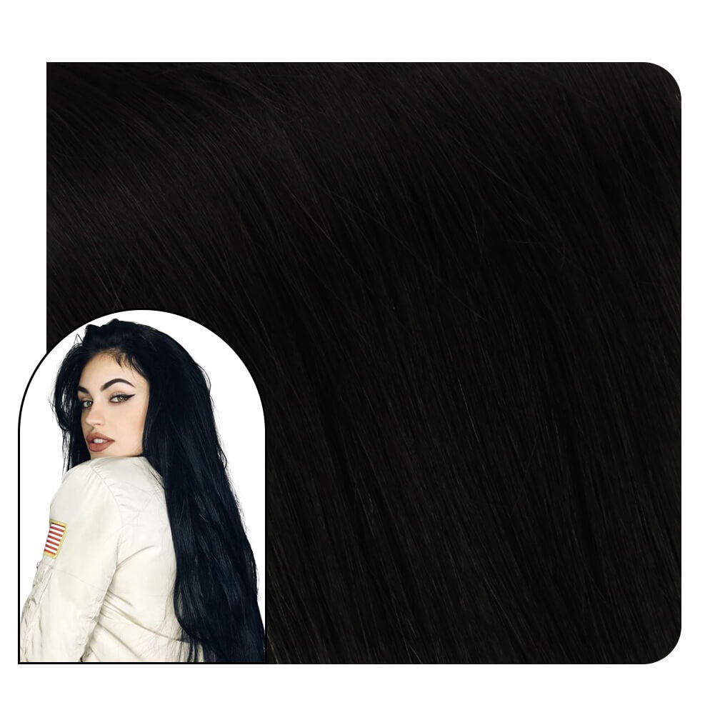U tip Pre Bonded Hair Extensions Black Virgin Hair #1