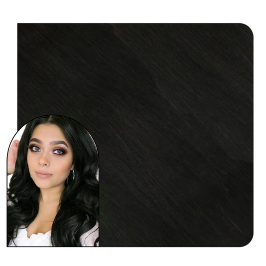 100% Virgin Human Hair Tape in Extensions secret tape in hair extensions Natural Black Pure Color #1b