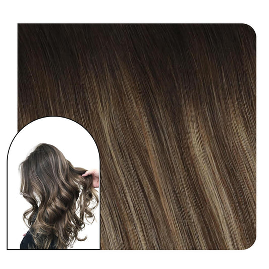 Black to Brown with Blonde tape in hair best selling hair extension