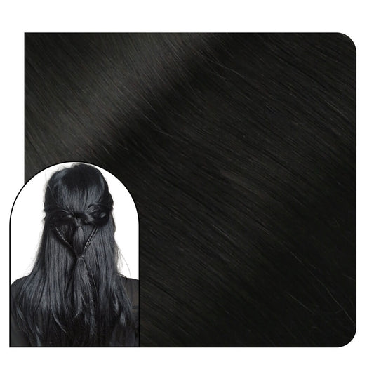 real virgin flat weft human hair extensions