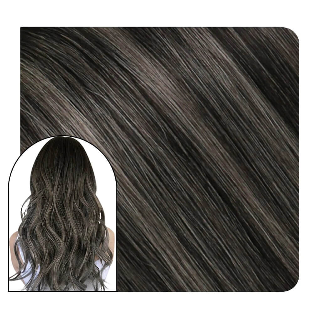 Flat Silk Weft Hair Extensions Virgin Human Hair Balayage