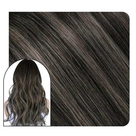 Flat Silk Weft Hair Extensions Virgin Human Hair Balayage