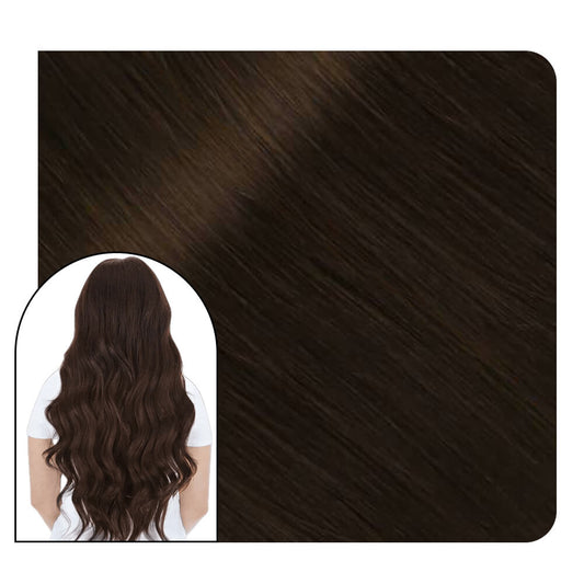 Flat Slik Weft Hair Extensions Sew in Hair Bundles Virgin Hair Brown #2
