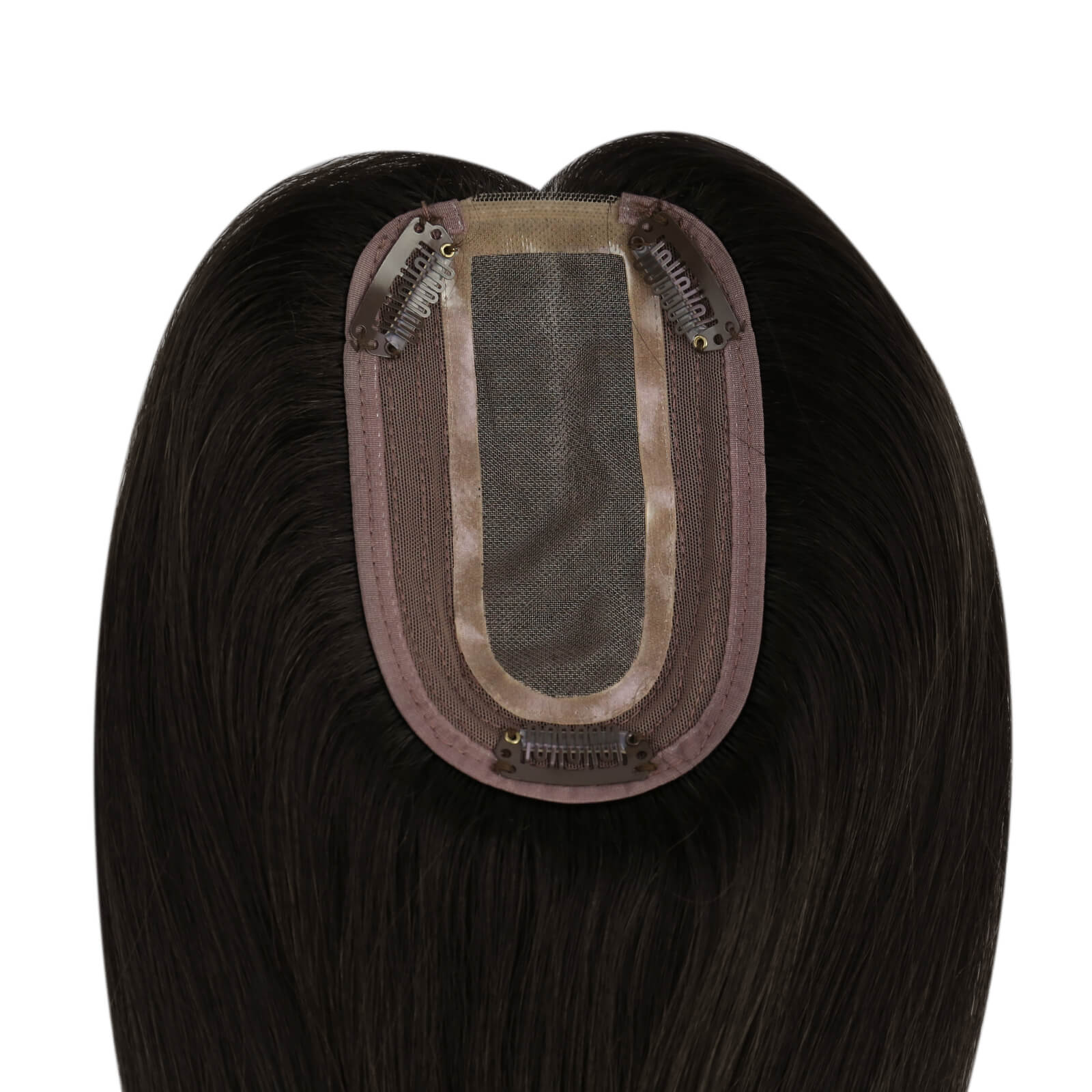 mono human hair topper black color
