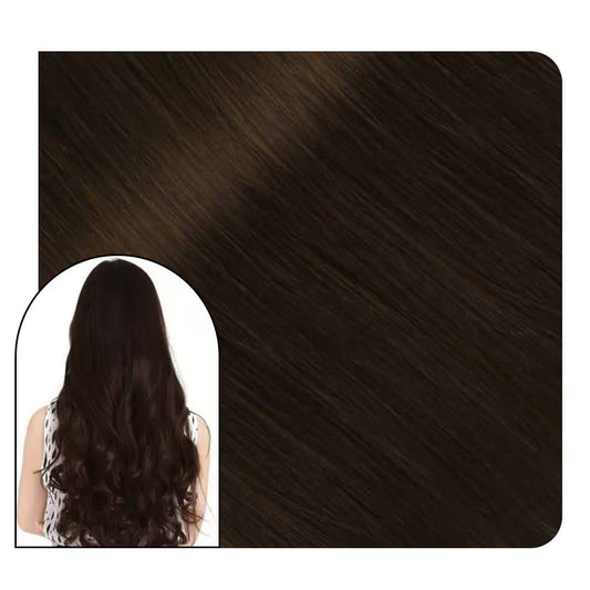 Flat Slik Weft Hair Extensions Sew in Hair Bundles Virgin Hair Brown #2
