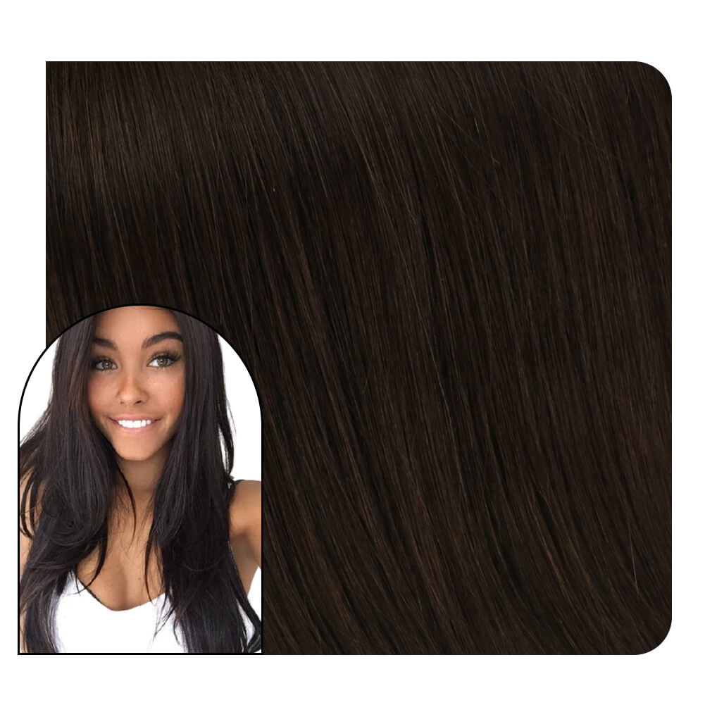 U tip Hair Extensions Dark Brown Color Virgin Human Hair #2