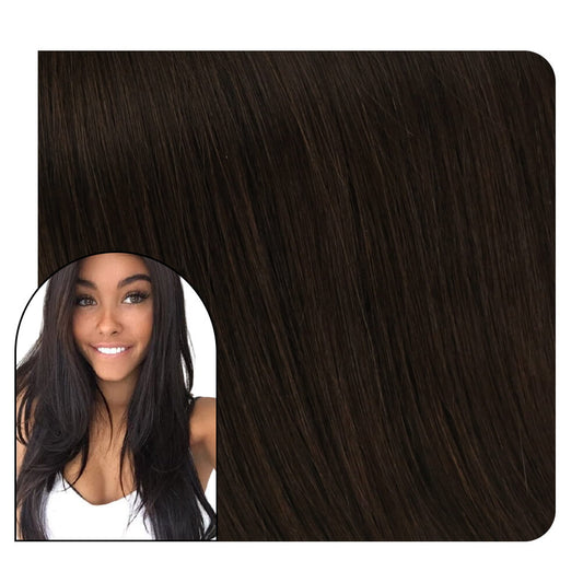 U tip Hair Extensions Dark Brown Color Virgin Human Hair #2