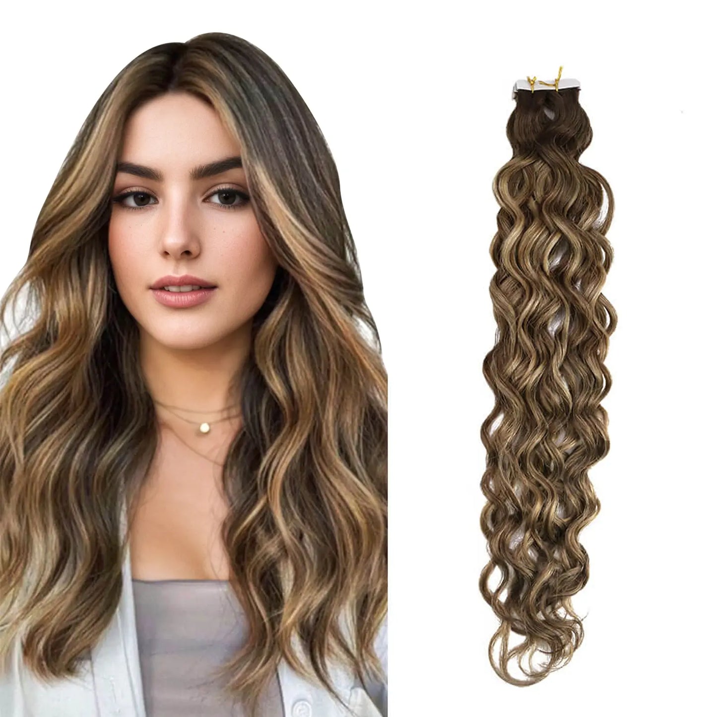 natural wave invisible injection tape in extensions #4/27/4