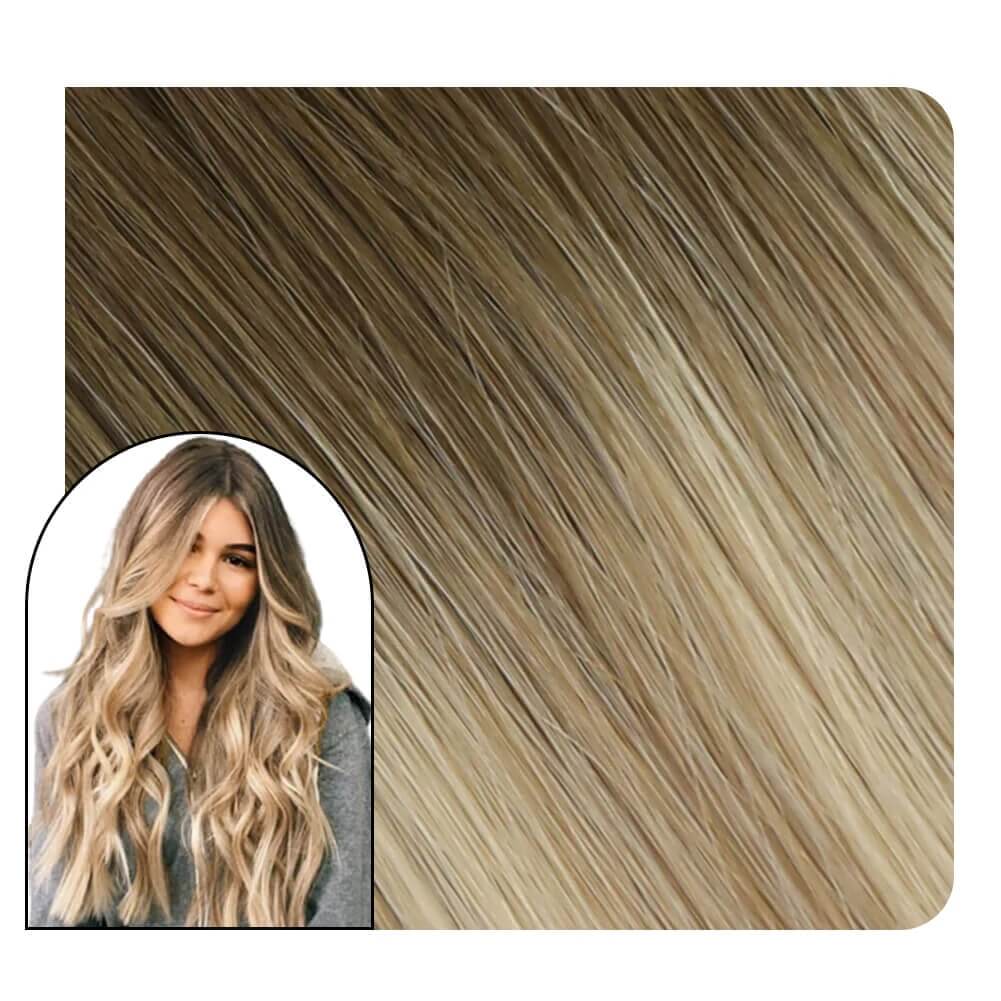 Invisible Tape in Extensions Real Human Hair Balayage