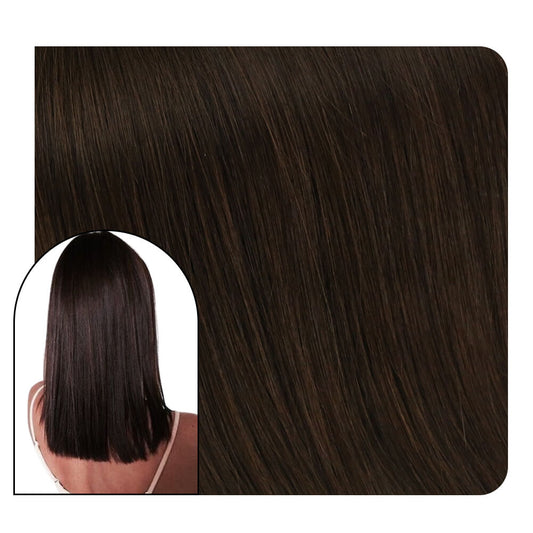 U tip Keratin Bond Hair Extensions Virgin Color Dark Brown Sale #4