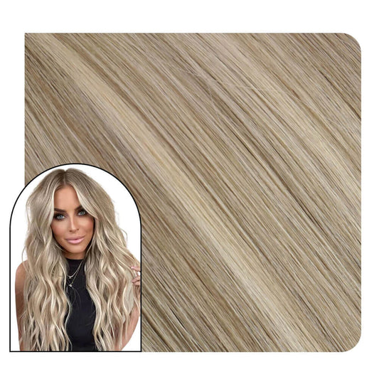 Sew in Hair Extensions Brown Mixed Blonde Balayage Color #8/8/613