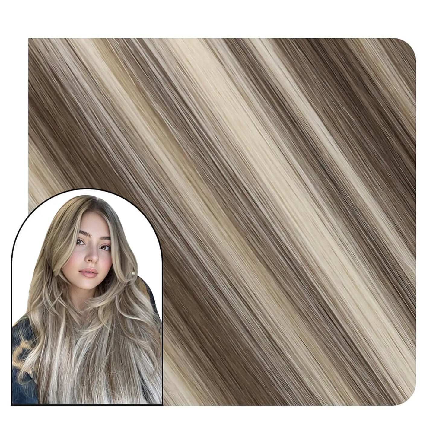 Highlight PU Inject Tape in Extensions Brown With Blonde
