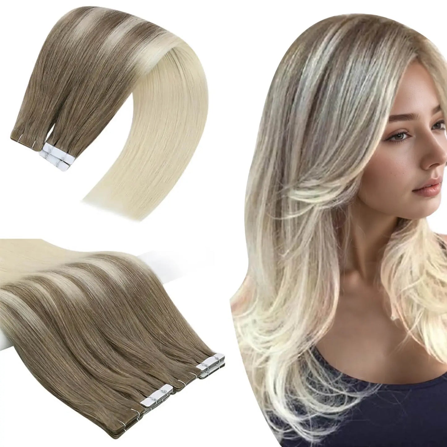 tape in extension placement for short hair injection tape in hair #8/60