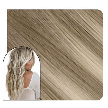 Balayage Injection Tape in Hair Extensions Light Brown With Blonde #8/8/613