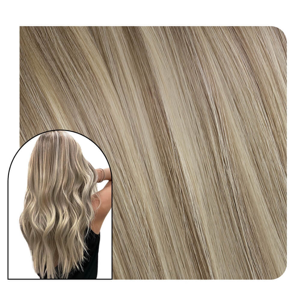 Virgin Hair Extensions Hand-tied Human Hair Weft Highlithed Color #P8/60