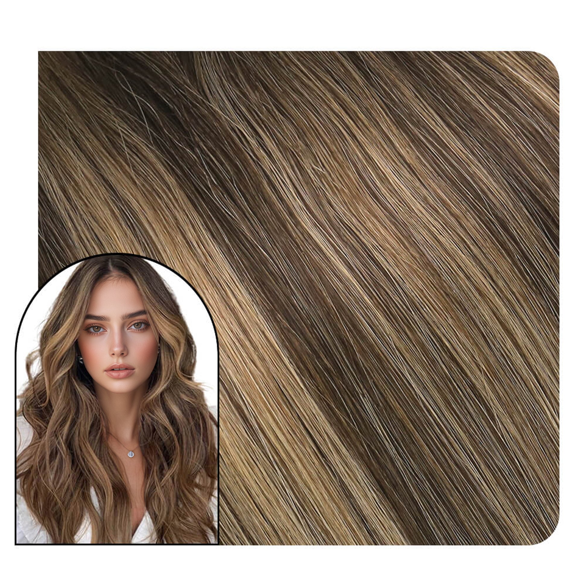 ugeat hair hand tied weft hair extensions brown blonde color