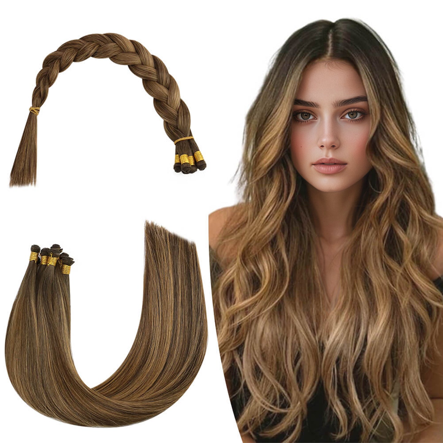 Invisible Virgin Hand-tied Hair Weft