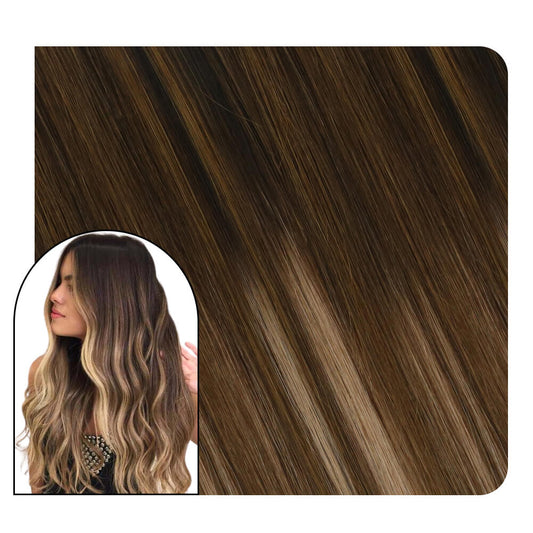 I Tip Hair Extensions Human Hair 24Inch Balayage Brown Keratin I Tip Hair Extensions Human Hair