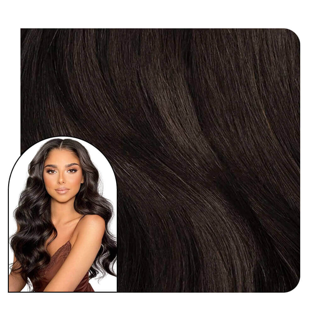 body wavy injection tape in human hair extensions solid bown color