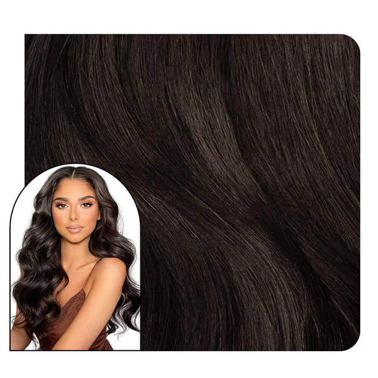 body wavy injection tape in human hair extensions solid bown color
