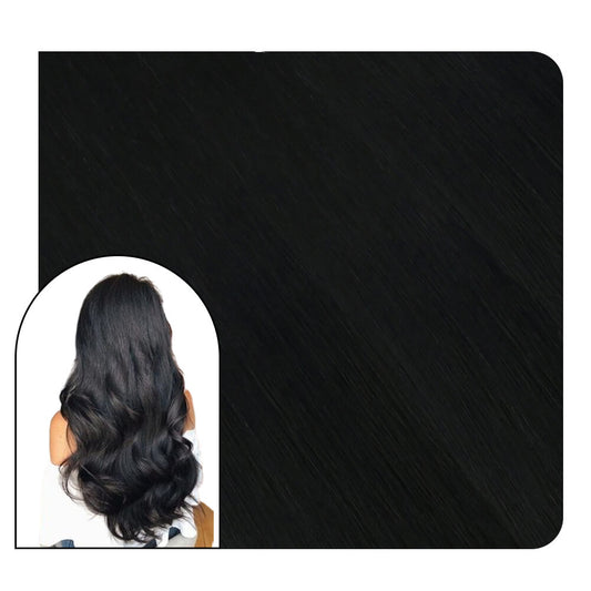 #1 Jet Black Pre Bonded Human Hair Extensions
