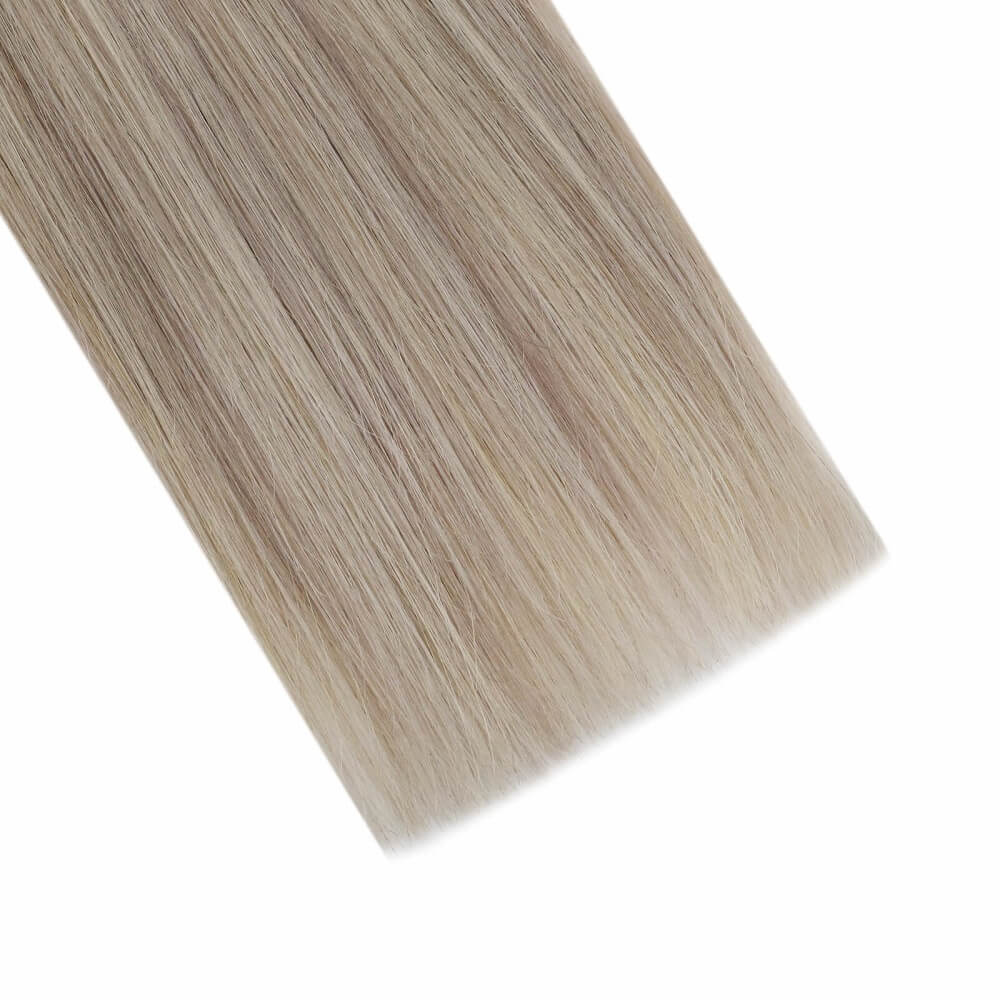 100% Remy Human Hair Clip in Extensions Balayage Color #1B/18/60 Black with Blonde