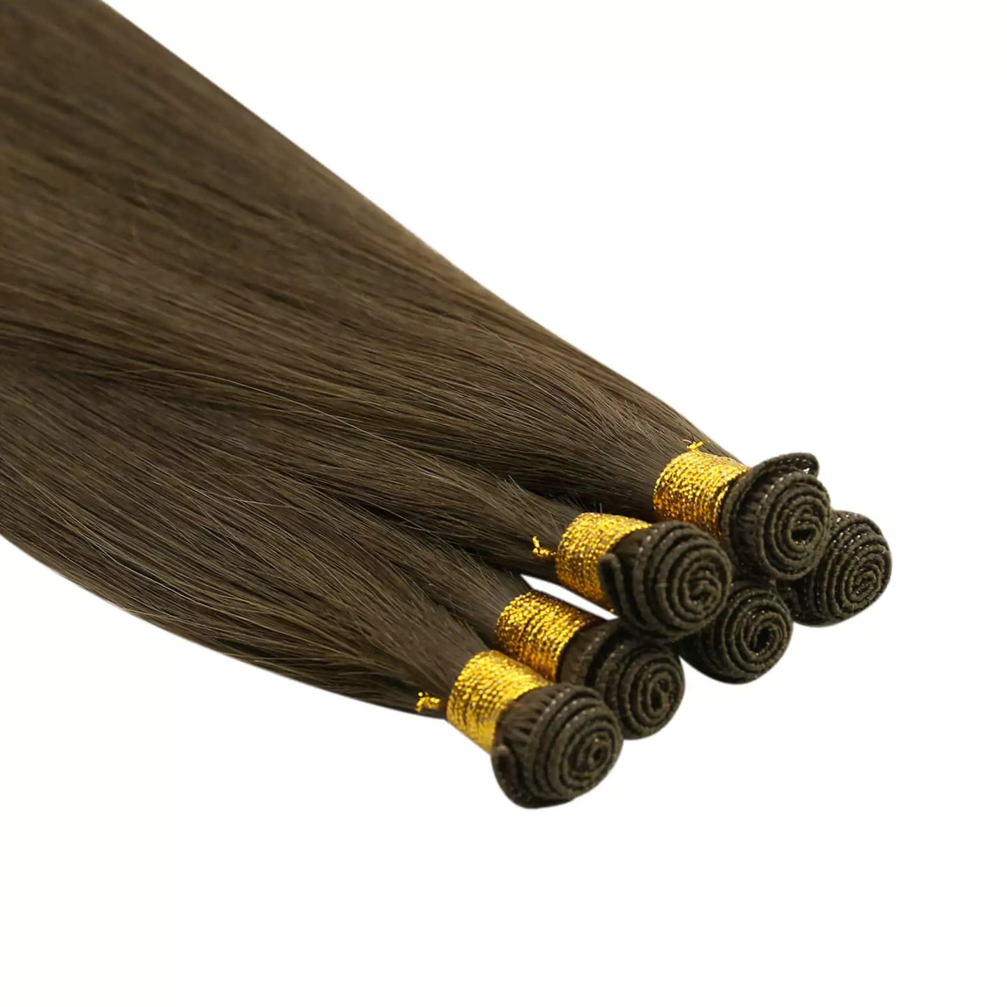 Virgin Hand-tied Real Human Hair Weft Medium Brown