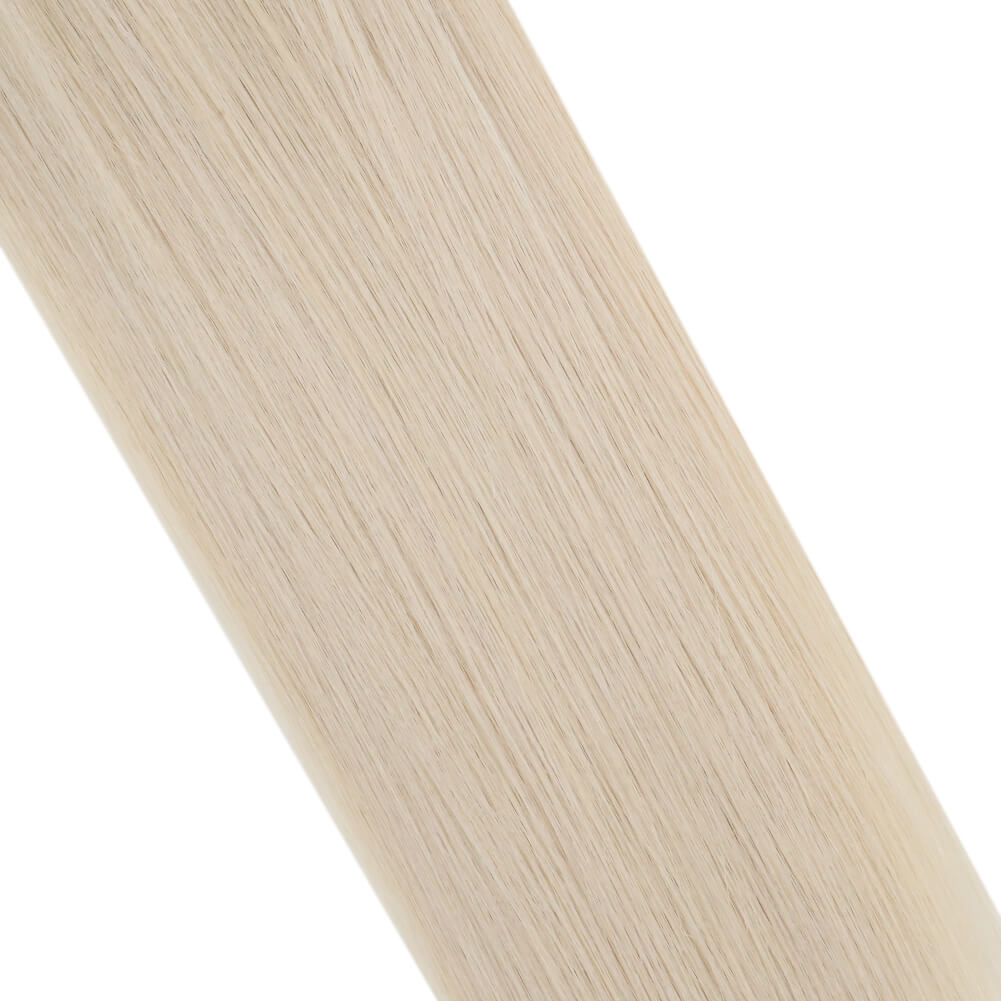 PU Invisible Skin Weft With Holes Human Hair Platinum Blonde
