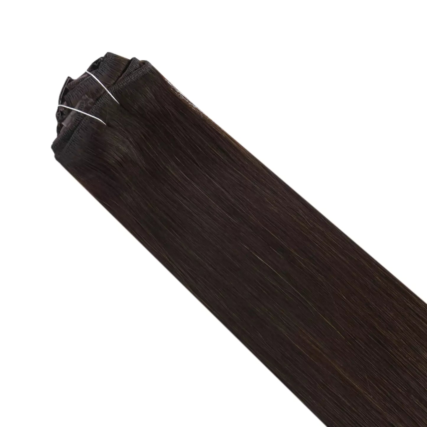 virgin hair clip ins darkest brown color
