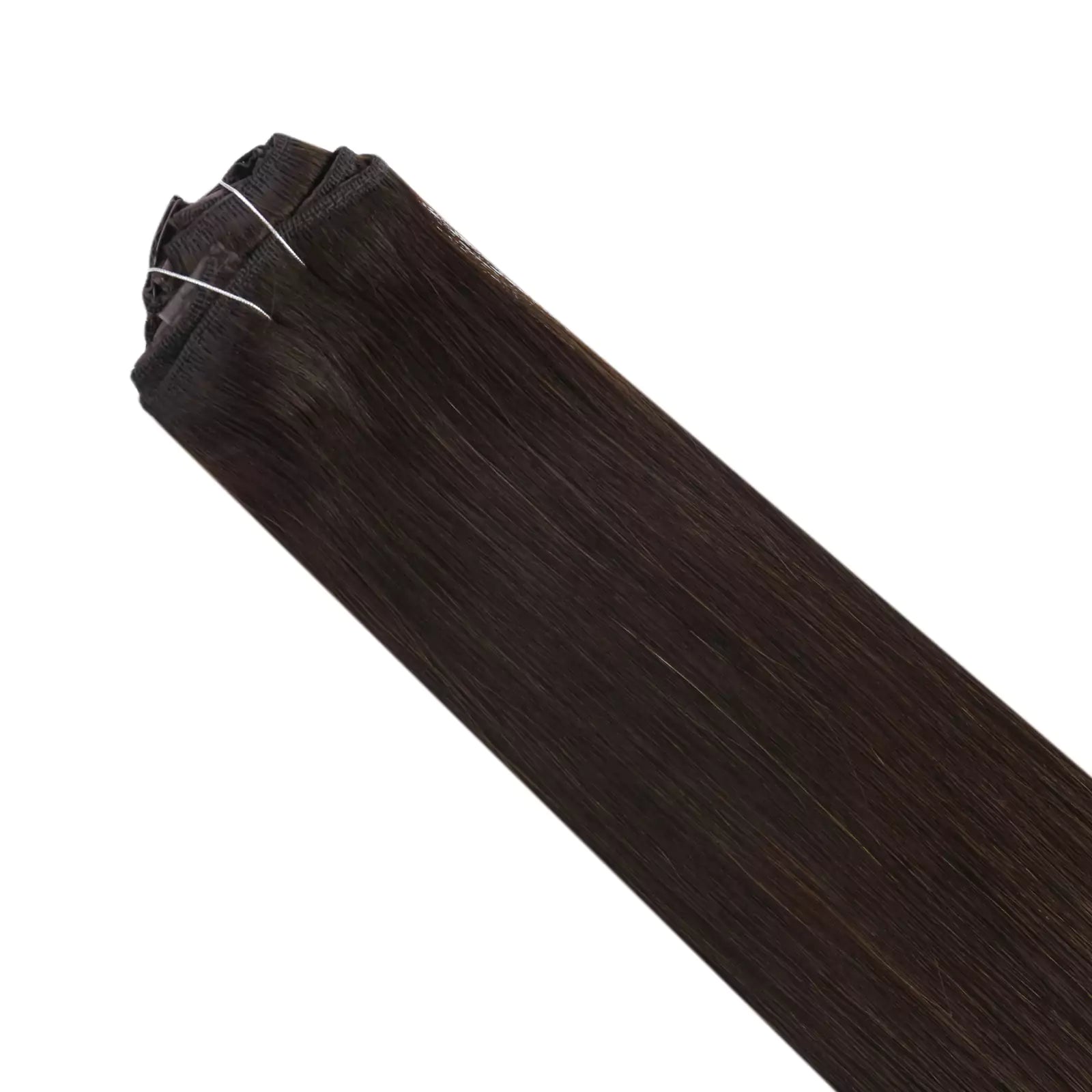 virgin hair clip ins darkest brown color