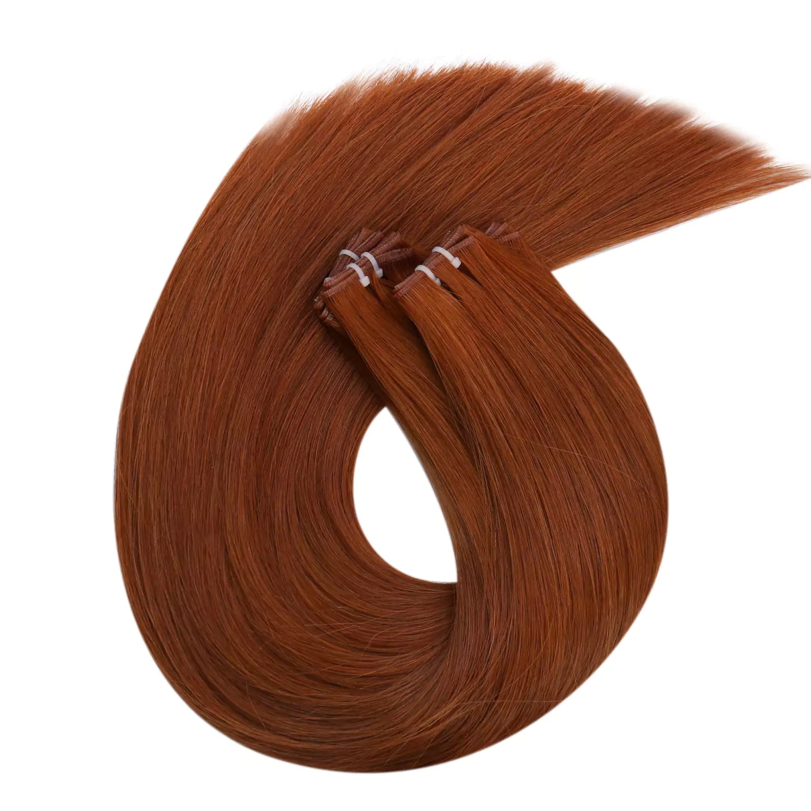 Hybrid Weft Extensions Virgin Human Hair extensions copper color