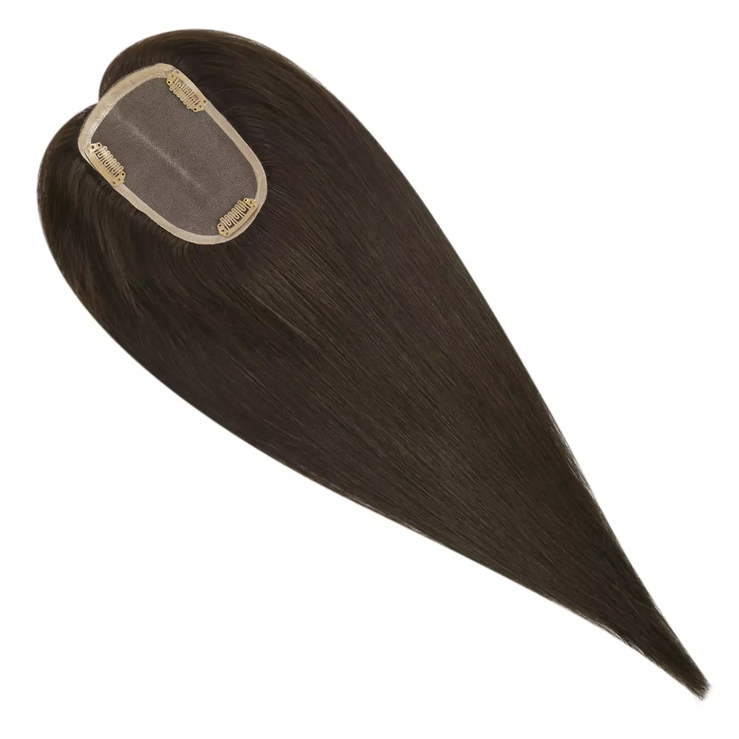 human hair topper for thinning hair dark brown
