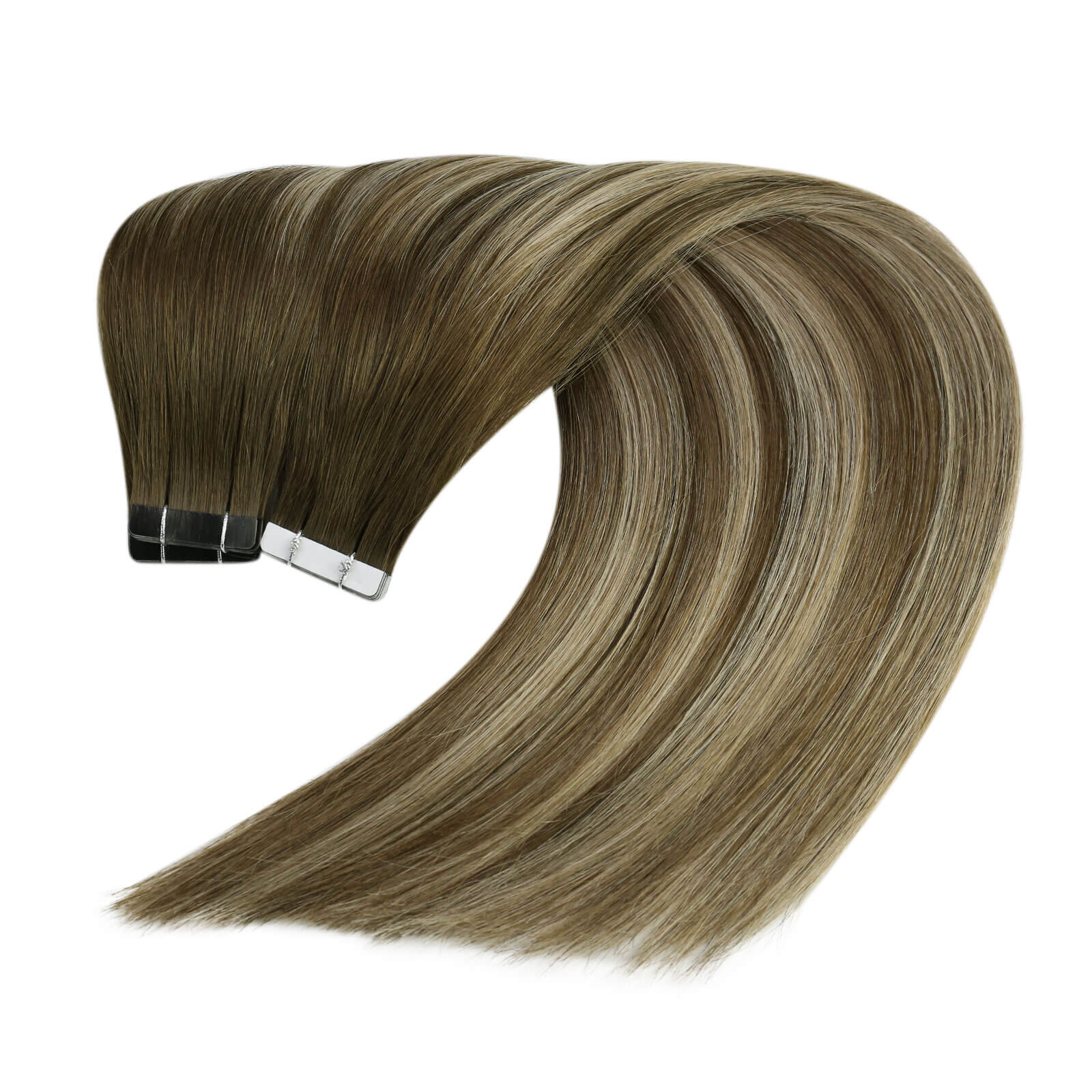 Tape in Extensions Real Human Hair Balayage Color #4/8/27/4