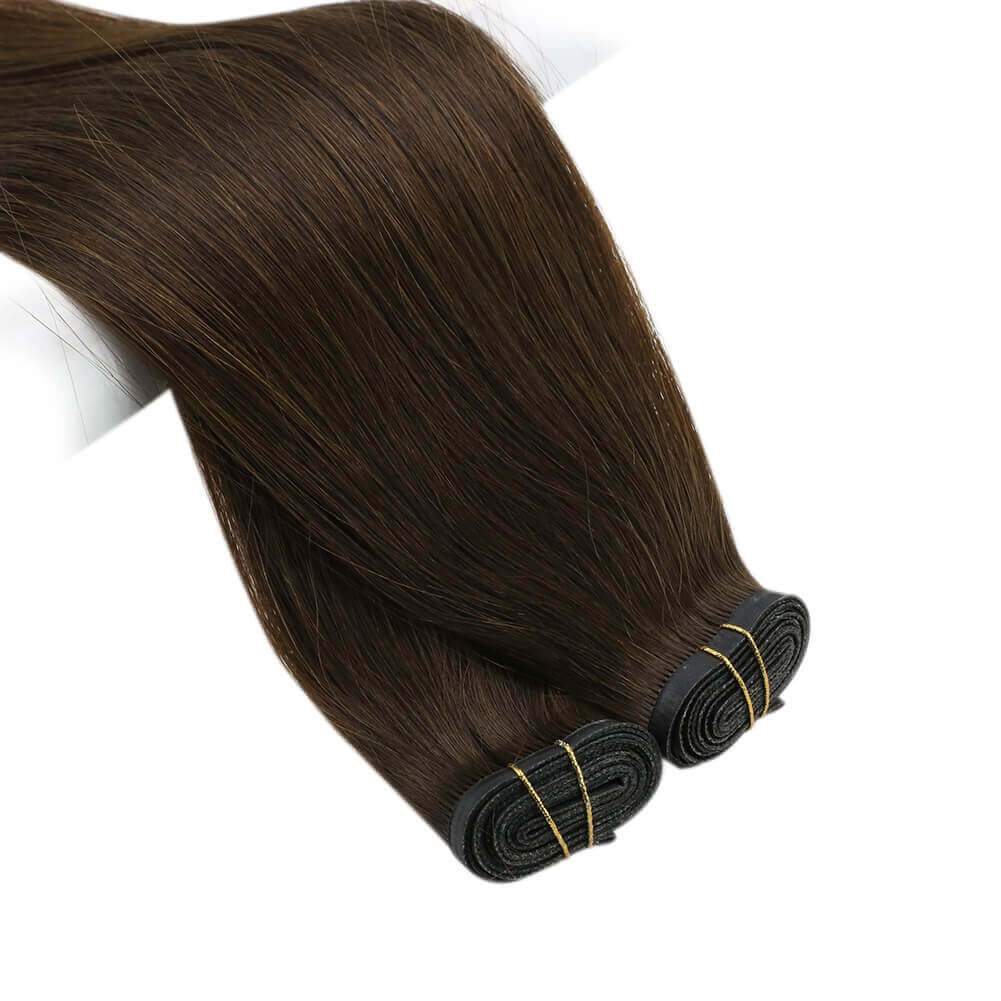 pu flat weft human hair extensions