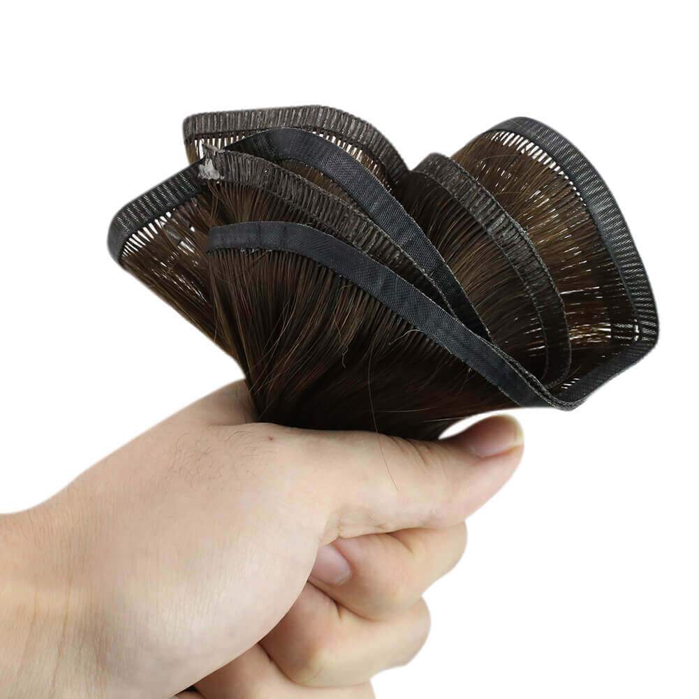real virgin human flat silk weft hair
