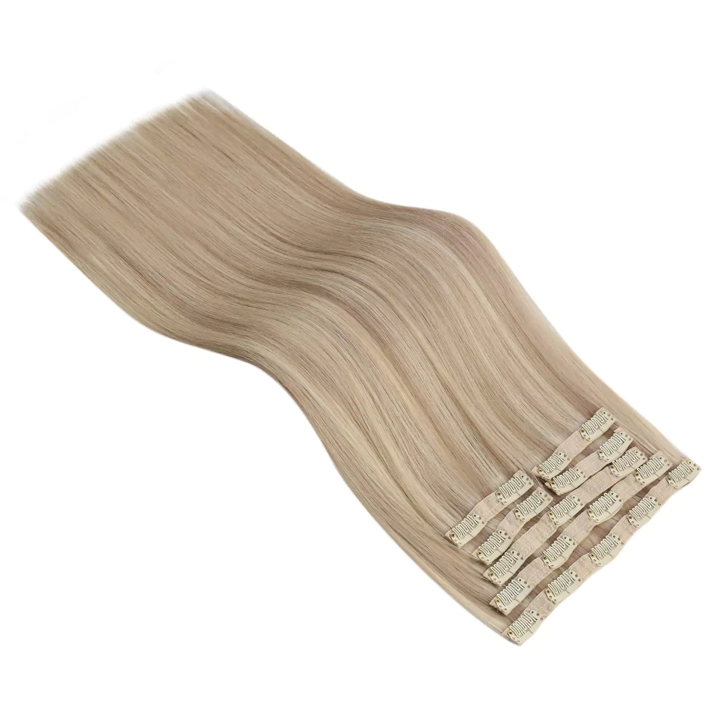Clip in Extensions Ash Blonde Highlighted For Women