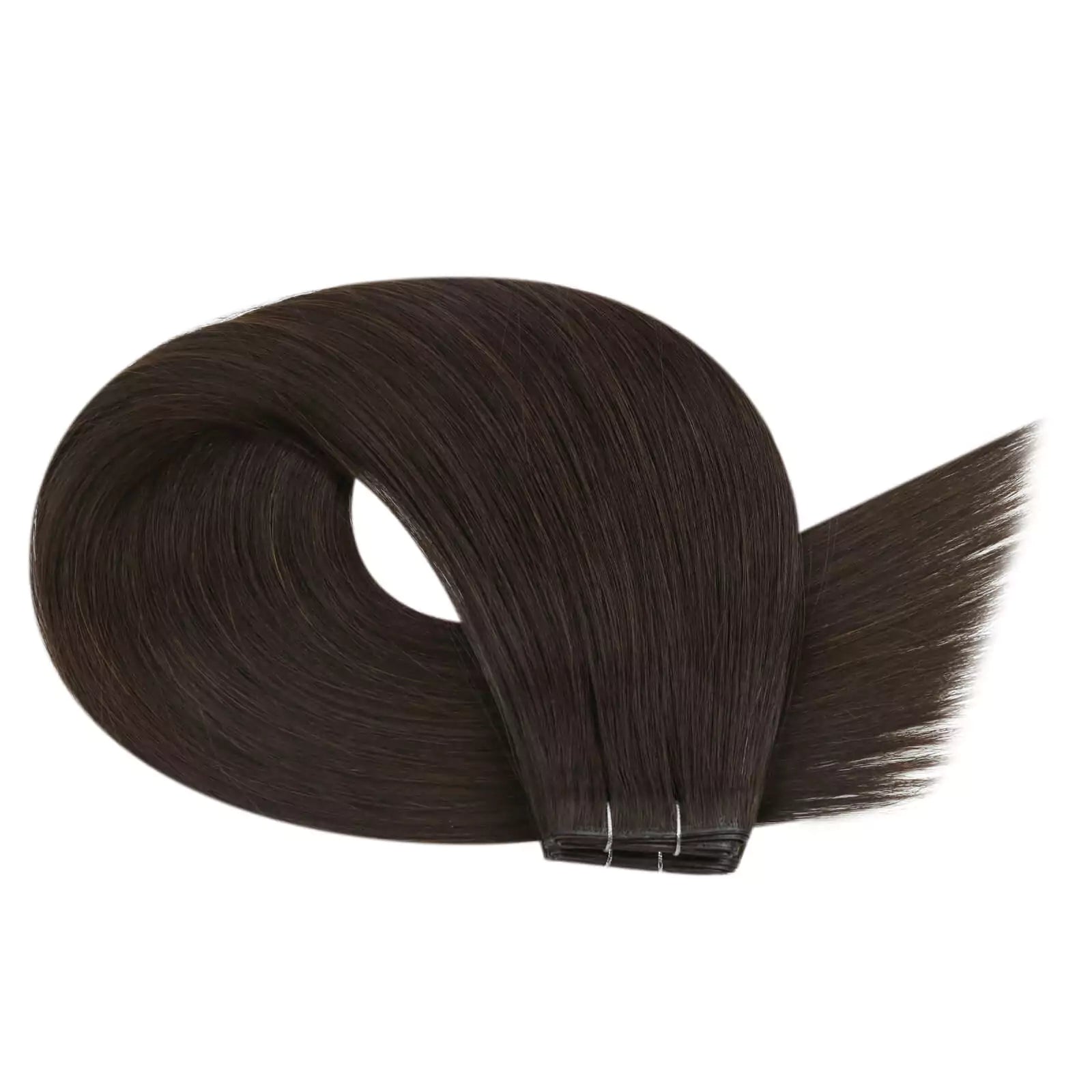 flat weft hair extensions with small hole for women