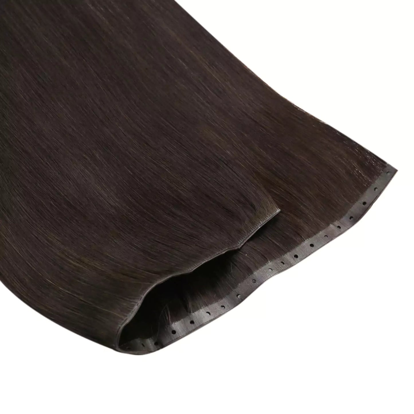 virgin human hair extensions PU flat weft with hole