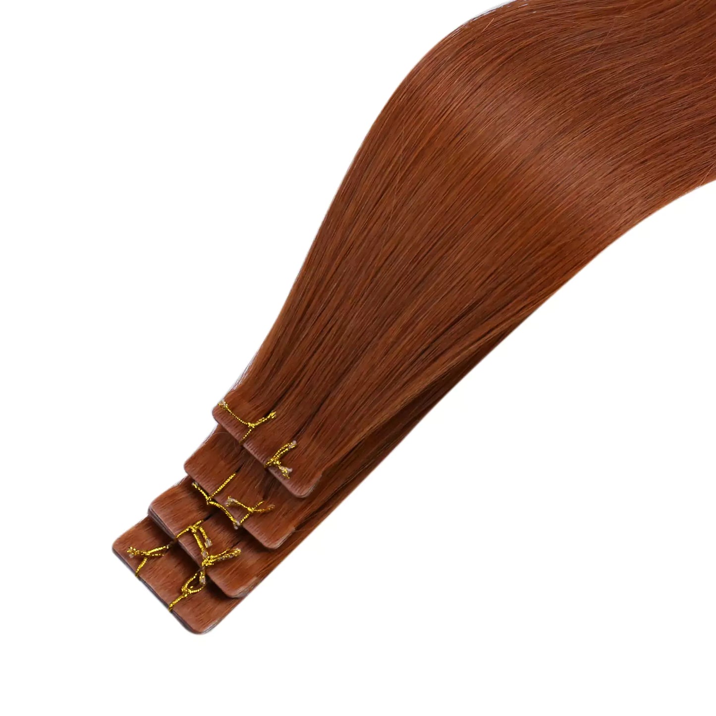 Invisible Tape in Human Hair Extension Virgin Hair Copper Color For Women #33