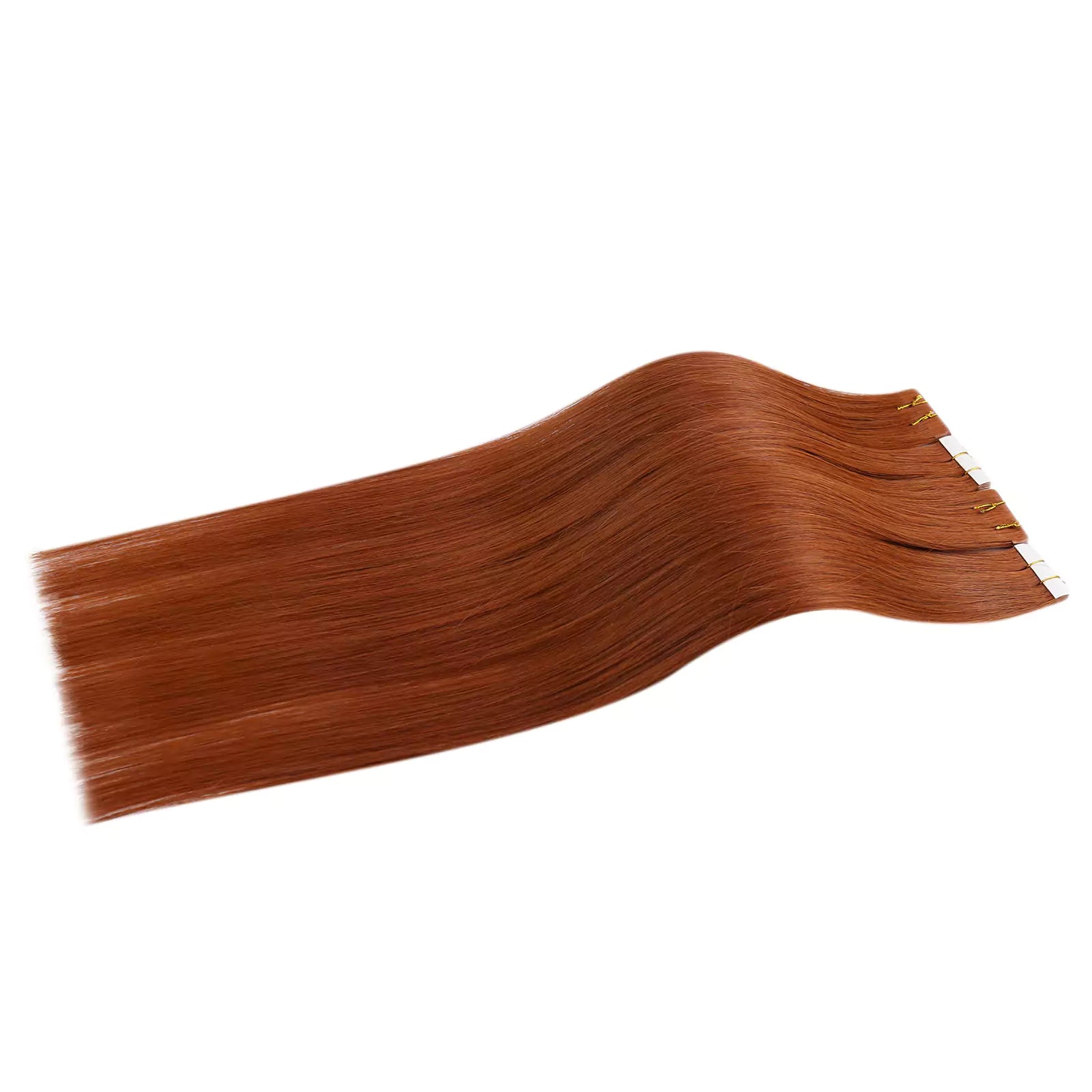invisible seamless injection tape in hair extensions copper color