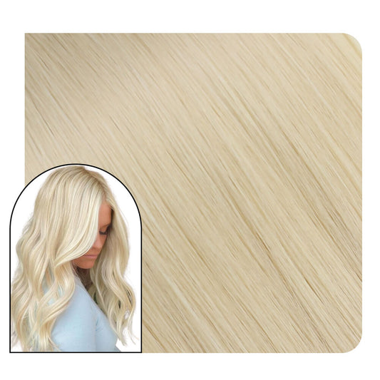 Injection Tape in Extensions Flower Tape in Hair Platinum Blonde
