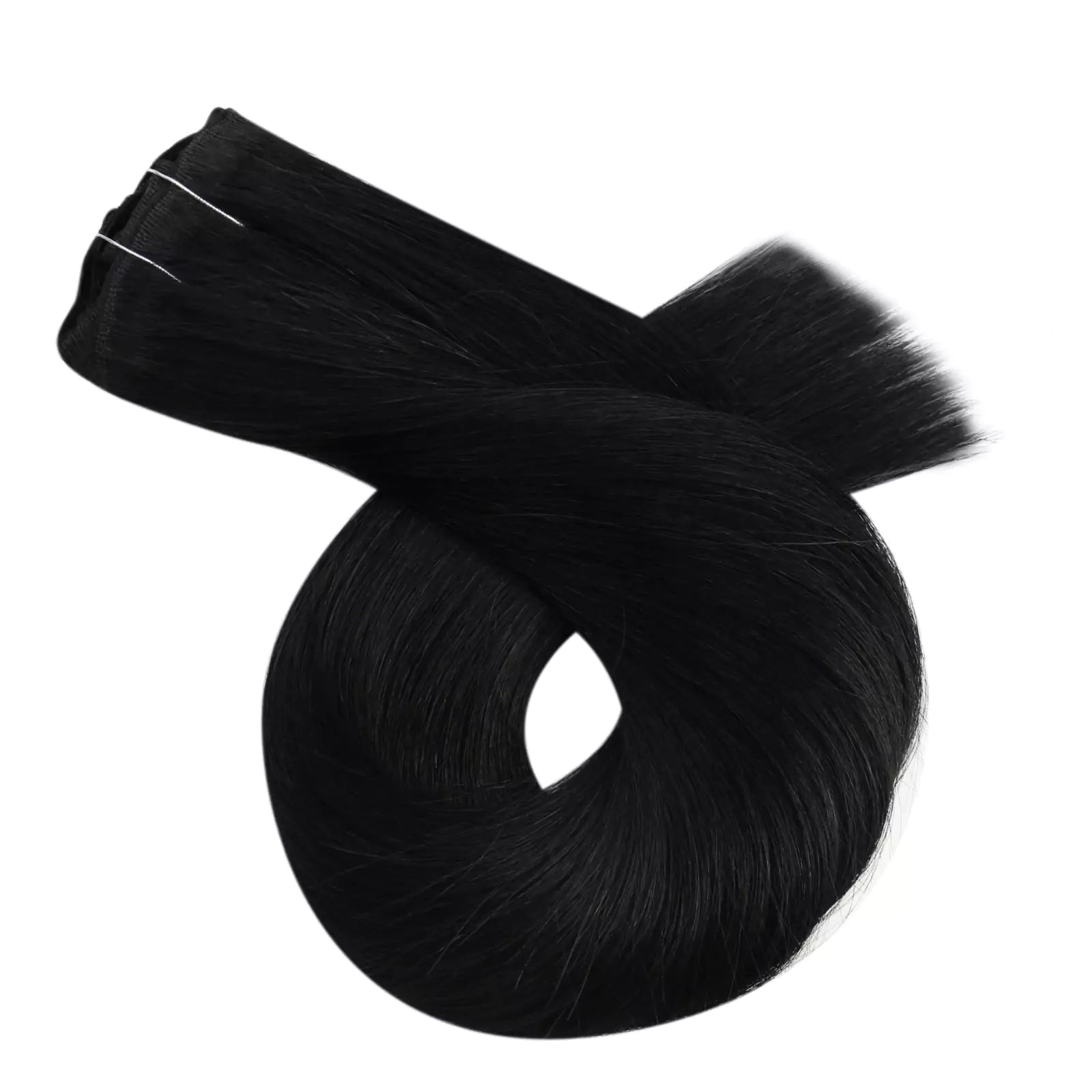 Human Hair Extensions Clip ins Jet Black Color
