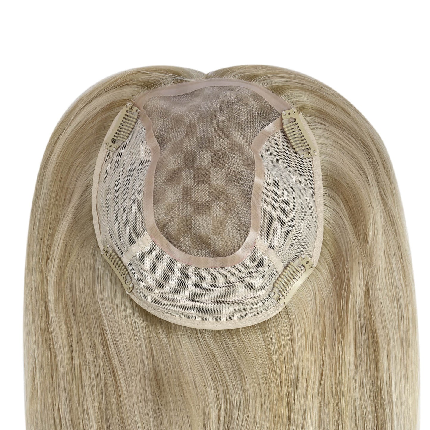 blonde virgin human hair topper for women volume extension hair topper