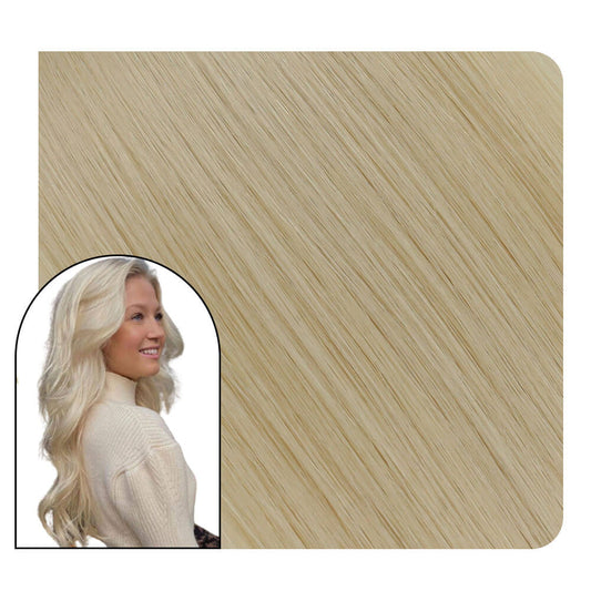 Invisible Virgin Genius Weft Hair Extensions Platinum Blonde