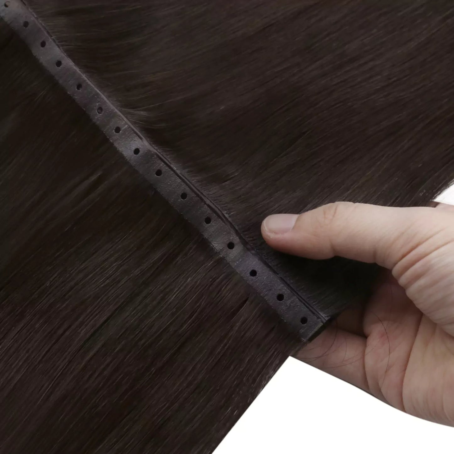 injected flat weft hair extensions with small hole