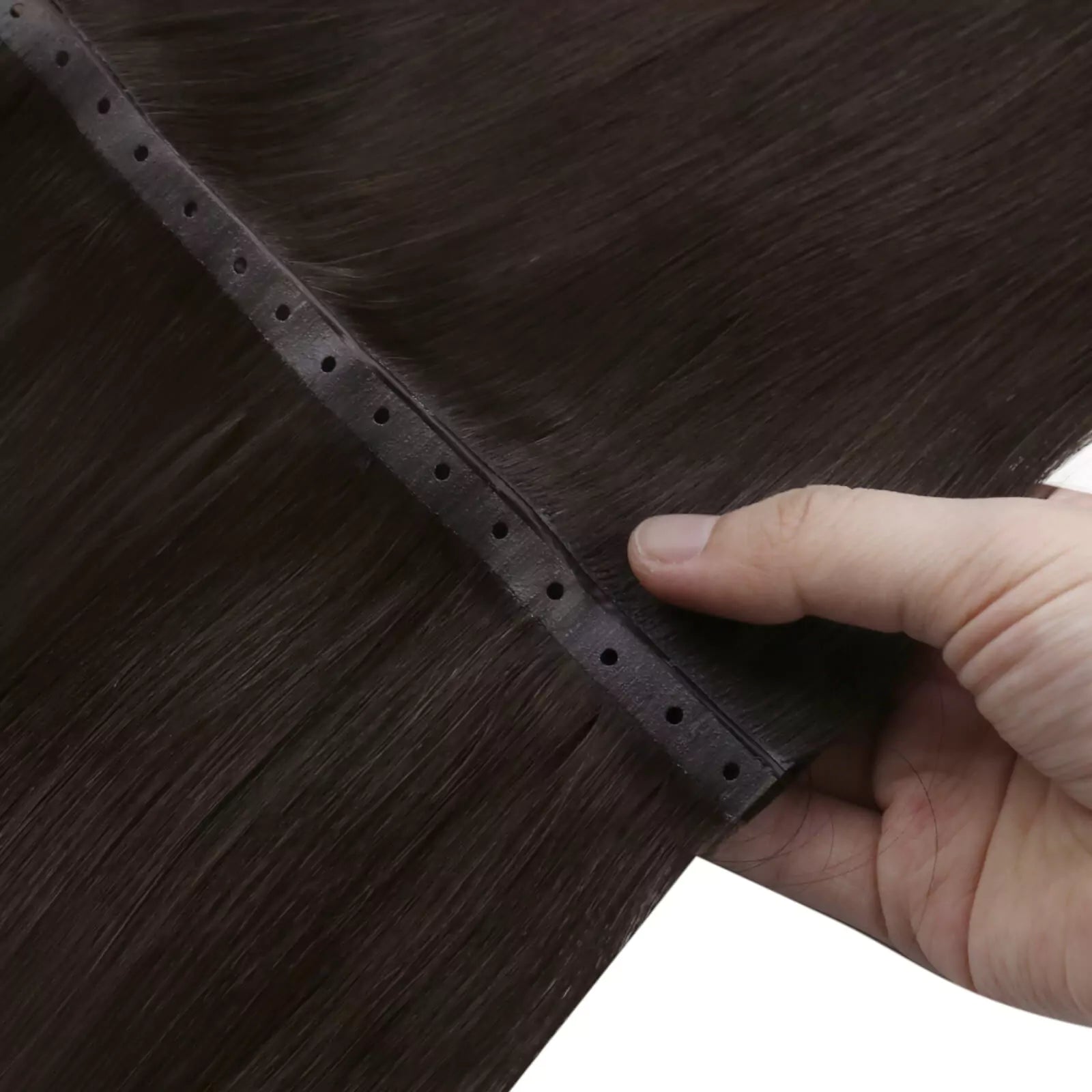 injected flat weft hair extensions with small hole